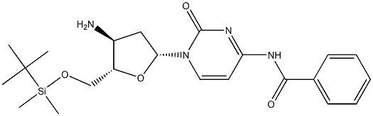 3'-Amino-N4-benzoyl-5'-O-tert-butyldimethylsilyl-2',3'-dideoxycytidine 结构式