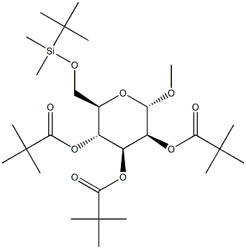 Methyl 6-O-tert-butyldimethylsilyl-2,3,4-tri-O-pivaloyl-a-D-mannopyranoside 结构式