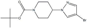 4-(4-溴-1H-吡唑-1-基)-1-哌啶羧酸叔丁酯 结构式