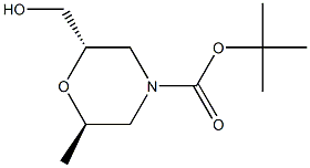 tert-butyl (2S,6R)-2-(hydroxymethyl)-6-methylmorpholine-4-carboxylate 结构式