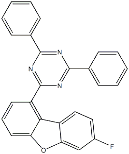 2-(7-fluorodibenzo[b,d]furan-1-yl)-4,6-diphenyl-1,3,5-triazine 结构式