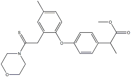 methyl 2-(4-(4-methyl-2-(2-morpholino-2-thioxoethyl)phenoxy)phenyl)propanoate 结构式