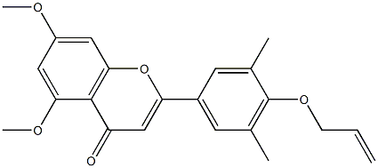 2-(4-(Allyloxy)-3,5-dimethylphenyl)-5,7-dimethoxy-4H-chromen-4-one 结构式