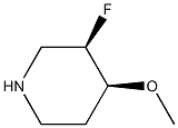 (3R,4S)-3-fluoro-4-methoxypiperidine 结构式