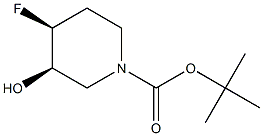 tert-butyl (3R,4S)-4-fluoro-3-hydroxypiperidine-1-carboxylate 结构式