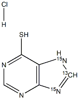 6-巯基嘌呤盐酸盐-13C,15N2 结构式