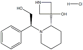 3-((S)-1-((S)-2-羟基-1-苯基乙基)哌啶-2-基)氮杂丁烷-3-醇盐酸盐 结构式