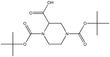 1,4-二叔丁氧羰基-2-哌嗪甲酸 结构式