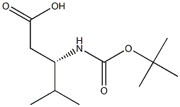 (S)-3-叔丁氧基羰基氨基-4-甲基戊酸 结构式