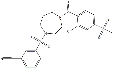 3-((4-[2-CHLORO-4-(METHYLSULFONYL)BENZOYL]-1,4-DIAZEPAN-1-YL)SULFONYL)BENZONITRILE 结构式