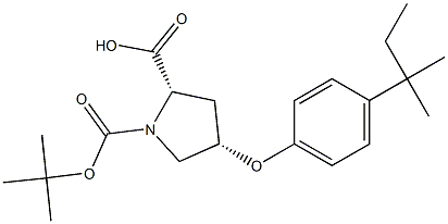 (2S,4S)-1-(TERT-BUTOXYCARBONYL)-4-[4-(TERT-PENTYL)PHENOXY]-2-PYRROLIDINECARBOXYLIC ACID 结构式