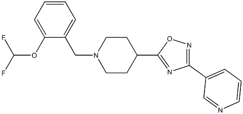 3-(5-(1-[2-(DIFLUOROMETHOXY)BENZYL]PIPERIDIN-4-YL)-1,2,4-OXADIAZOL-3-YL)PYRIDINE 结构式