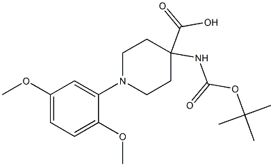 4-(TERT-BUTOXYCARBONYLAMINO)-1-(2,5-DIMETHOXYPHENYL)PIPERIDINE-4-CARBOXYLIC ACID 结构式