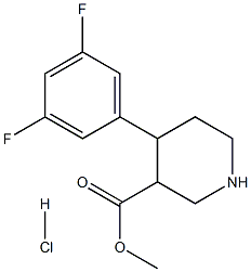 METHYL 4-(3,5-DIFLUOROPHENYL)PIPERIDINE-3-CARBOXYLATE HYDROCHLORIDE 结构式