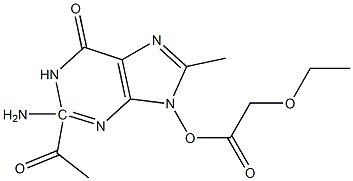 2-乙酰基-9-(2-乙氧基-乙酰氧基)甲基鸟嘌呤 结构式