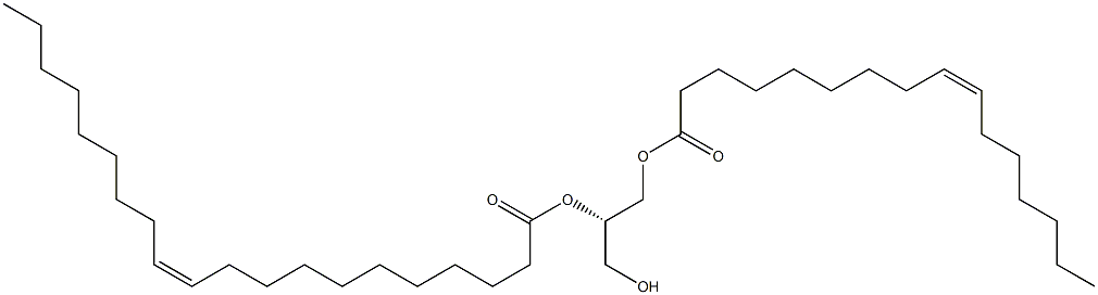 1-(9Z-hexadecenoyl)-2-(11Z-eicosenoyl)-sn-glycerol 结构式