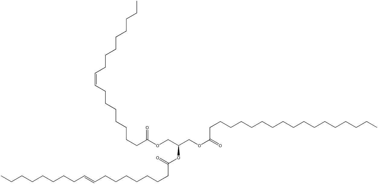 1-octadecanoyl-2,3-di-(9Z-octadecenoyl)-sn-glycerol 结构式