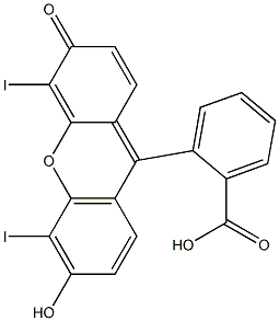 2-(3-hydroxy-4,5-diiodo-6H-6-oxoxanthen-9-yl)benzoic acid 结构式