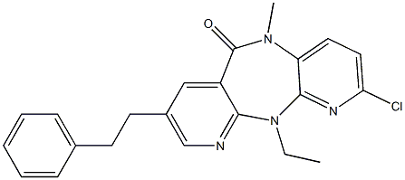 2-chloro-5,11-dihydro-11--ethyl-5-methyl-8-phenylethyl-6H-dipyrido(3,2-b-2',3'-e)(1,4)diazepin-6-one 结构式