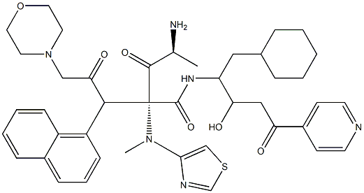 4-N-(morpholinoacetyl-(1-naphthyl)-alanyl-N-methyl-(4-thiazolyl)-alanyl)amino-3-hydroxy-5-cyclohexyl-1-(4-pyridyl)-1-pentanone 结构式