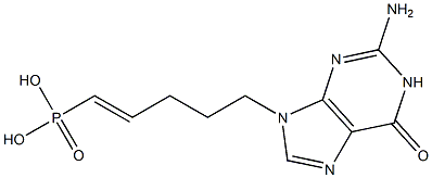 9-(5-phosphonopent-4-enyl)guanine 结构式