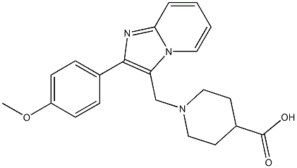 1-[2-(4-METHOXY-PHENYL)-IMIDAZO[1,2-A]PYRIDIN-3-YLMETHYL]-PIPERIDINE-4-CARBOXYLIC ACID 96% 结构式