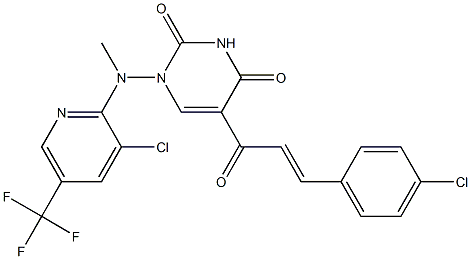 5-[3-(4-chlorophenyl)acryloyl]-1-[[3-chloro-5-(trifluoromethyl)-2-pyridinyl](methyl)amino]-2,4(1H,3H)-pyrimidinedione 结构式