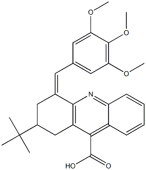 2-tert-Butyl-4-(3,4,5-trimethoxy-benzylidene)-1,2,3,4-tetrahydro-acridine-9-carboxylic acid 结构式