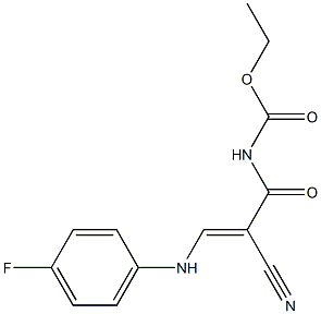 ethyl N-[(E)-2-cyano-3-(4-fluoroanilino)-2-propenoyl]carbamate 结构式