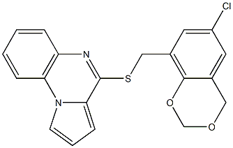 4-{[(6-chloro-4H-1,3-benzodioxin-8-yl)methyl]thio}pyrrolo[1,2-a]quinoxaline 结构式
