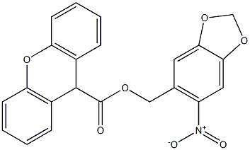 (6-nitro-1,3-benzodioxol-5-yl)methyl 9H-xanthene-9-carboxylate 结构式