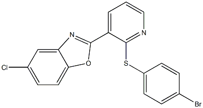 2-{2-[(4-bromophenyl)sulfanyl]-3-pyridinyl}-5-chloro-1,3-benzoxazole 结构式