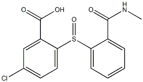 5-chloro-2-({2-[(methylamino)carbonyl]phenyl}sulfinyl)benzoic acid 结构式