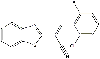 2-(1,3-benzothiazol-2-yl)-3-(2-chloro-6-fluorophenyl)acrylonitrile 结构式