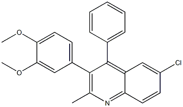 6-chloro-3-(3,4-dimethoxyphenyl)-2-methyl-4-phenylquinoline 结构式