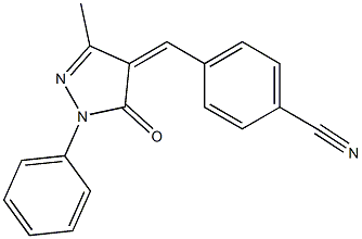 4-[(3-methyl-5-oxo-1-phenyl-4,5-dihydro-1H-pyrazol-4-yliden)methyl]benzonitrile 结构式
