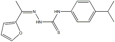 N1-(4-isopropylphenyl)-2-[1-(2-furyl)ethylidene]hydrazine-1-carbothioamide 结构式