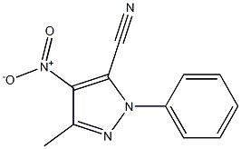 3-methyl-4-nitro-1-phenyl-1H-pyrazole-5-carbonitrile 结构式