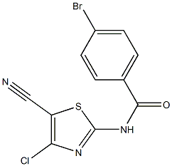 4-bromo-N-(4-chloro-5-cyano-1,3-thiazol-2-yl)benzenecarboxamide 结构式