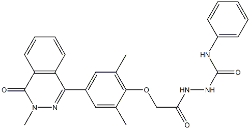 N1-phenyl-2-{2-[2,6-dimethyl-4-(3-methyl-4-oxo-3,4-dihydrophthalazin-1-yl)phenoxy]acetyl}hydrazine-1-carboxamide 结构式