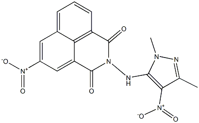 2-[(1,3-dimethyl-4-nitro-1H-pyrazol-5-yl)amino]-5-nitro-2,3-dihydro-1H-benzo[de]isoquinoline-1,3-dione 结构式