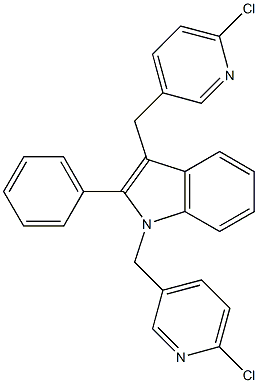 1,3-bis[(6-chloro-3-pyridinyl)methyl]-2-phenyl-1H-indole 结构式