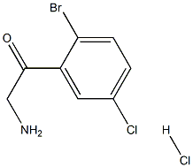 2-amino-1-(2-bromo-5-chlorophenyl)ethanone hydrochloride 结构式