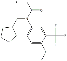 2-chloro-N-(cyclopentylmethyl)-N-(3-(trifluoromethyl)-4-methoxyphenyl)acetamide 结构式