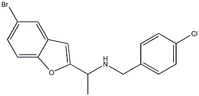 [1-(5-bromo-1-benzofuran-2-yl)ethyl][(4-chlorophenyl)methyl]amine 结构式