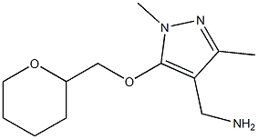 [1,3-dimethyl-5-(oxan-2-ylmethoxy)-1H-pyrazol-4-yl]methanamine 结构式