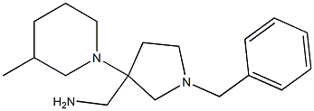 [1-benzyl-3-(3-methylpiperidin-1-yl)pyrrolidin-3-yl]methanamine 结构式