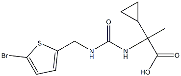 2-({[(5-bromothiophen-2-yl)methyl]carbamoyl}amino)-2-cyclopropylpropanoic acid 结构式