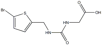 2-({[(5-bromothiophen-2-yl)methyl]carbamoyl}amino)acetic acid 结构式