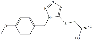 2-({1-[(4-methoxyphenyl)methyl]-1H-1,2,3,4-tetrazol-5-yl}sulfanyl)acetic acid 结构式